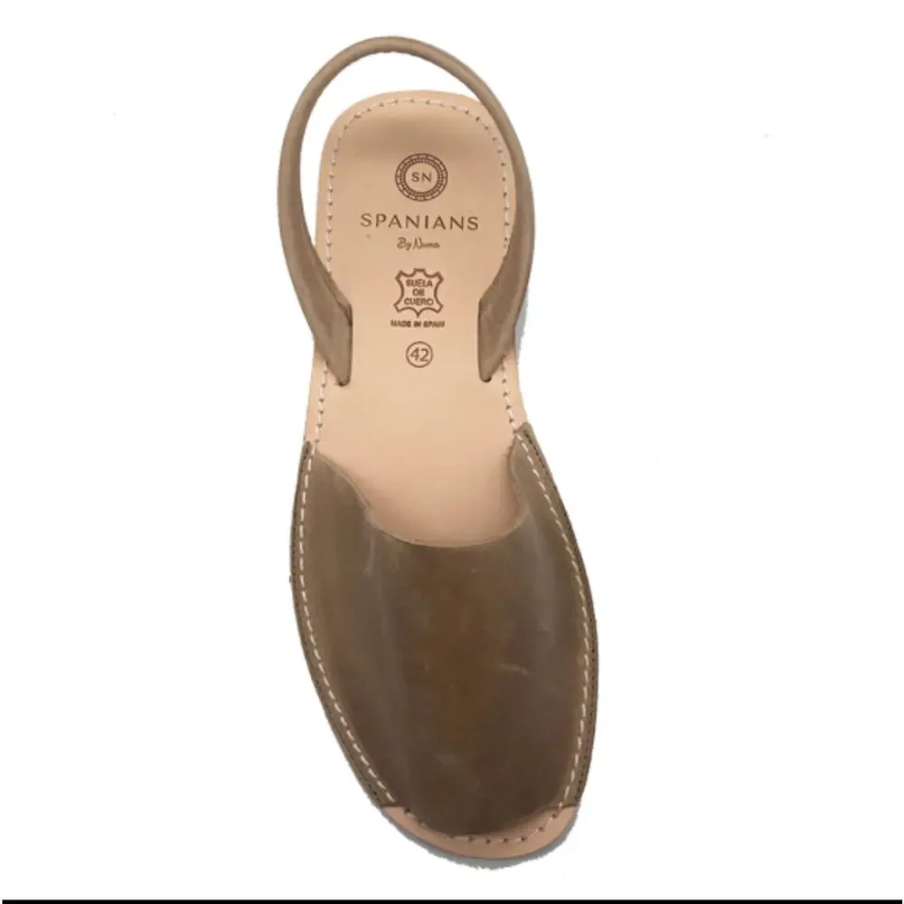 Men's Leather Slide Sandals Sand | Handmade in Spain